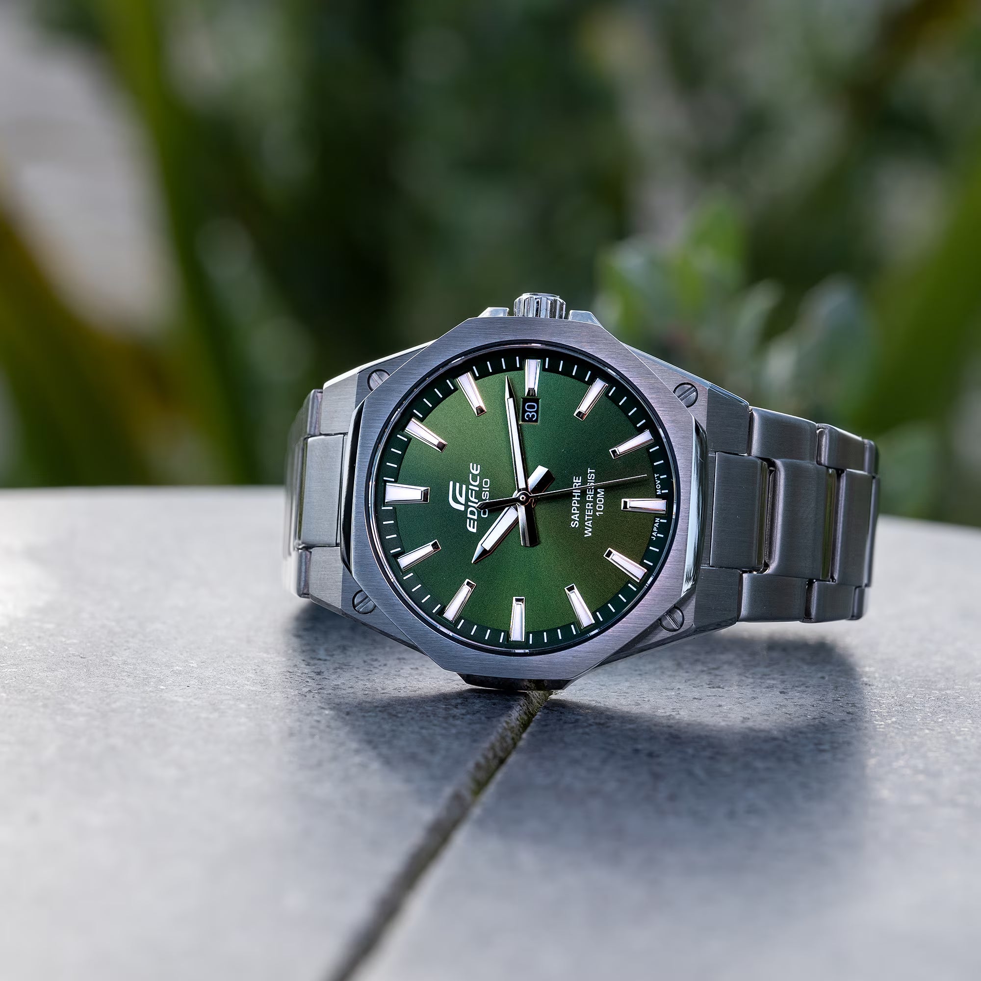 Casio Edifice Slim Analogue Green Dial Stainless Steel Bracelet Men's Watch EFR-S108D-3AVUEF