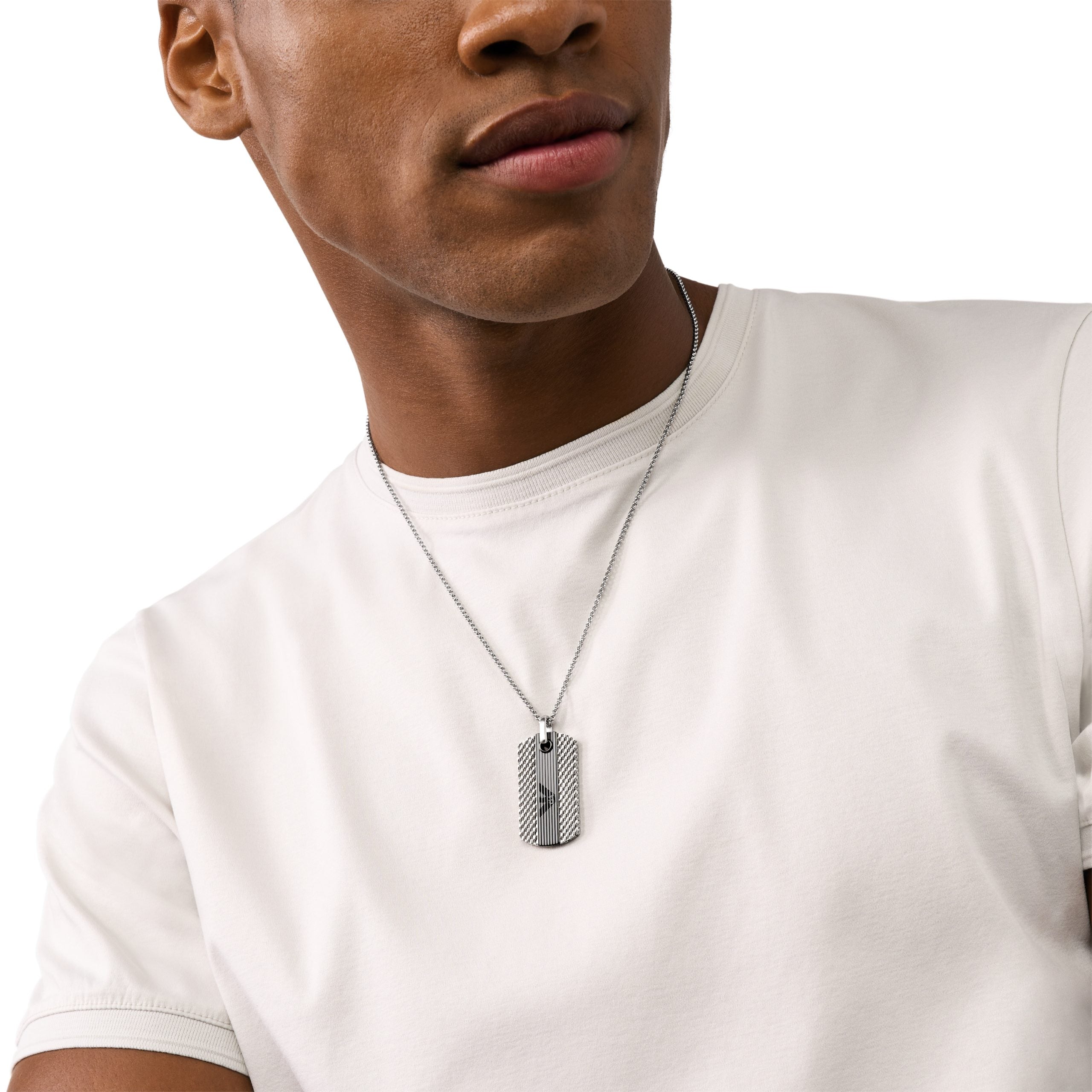 Emporio Armani Stainless Steel Dog Tag Men's Necklace EGS3149040