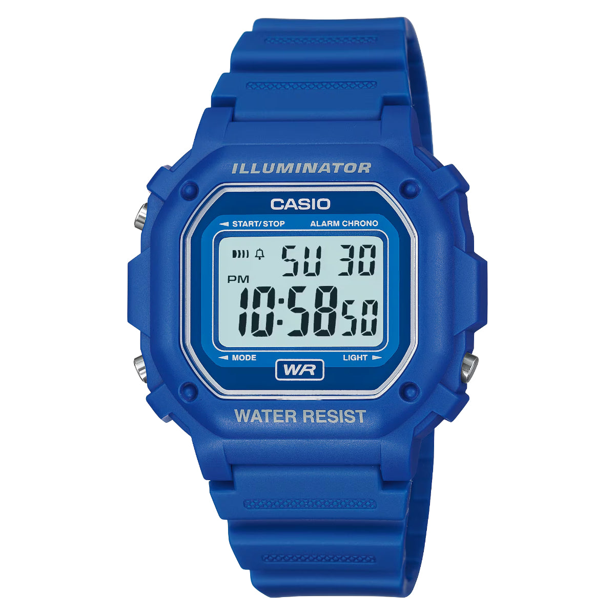 Casio Classic Blue Square Alarm Chronograph Watch F-108WH-2AEF