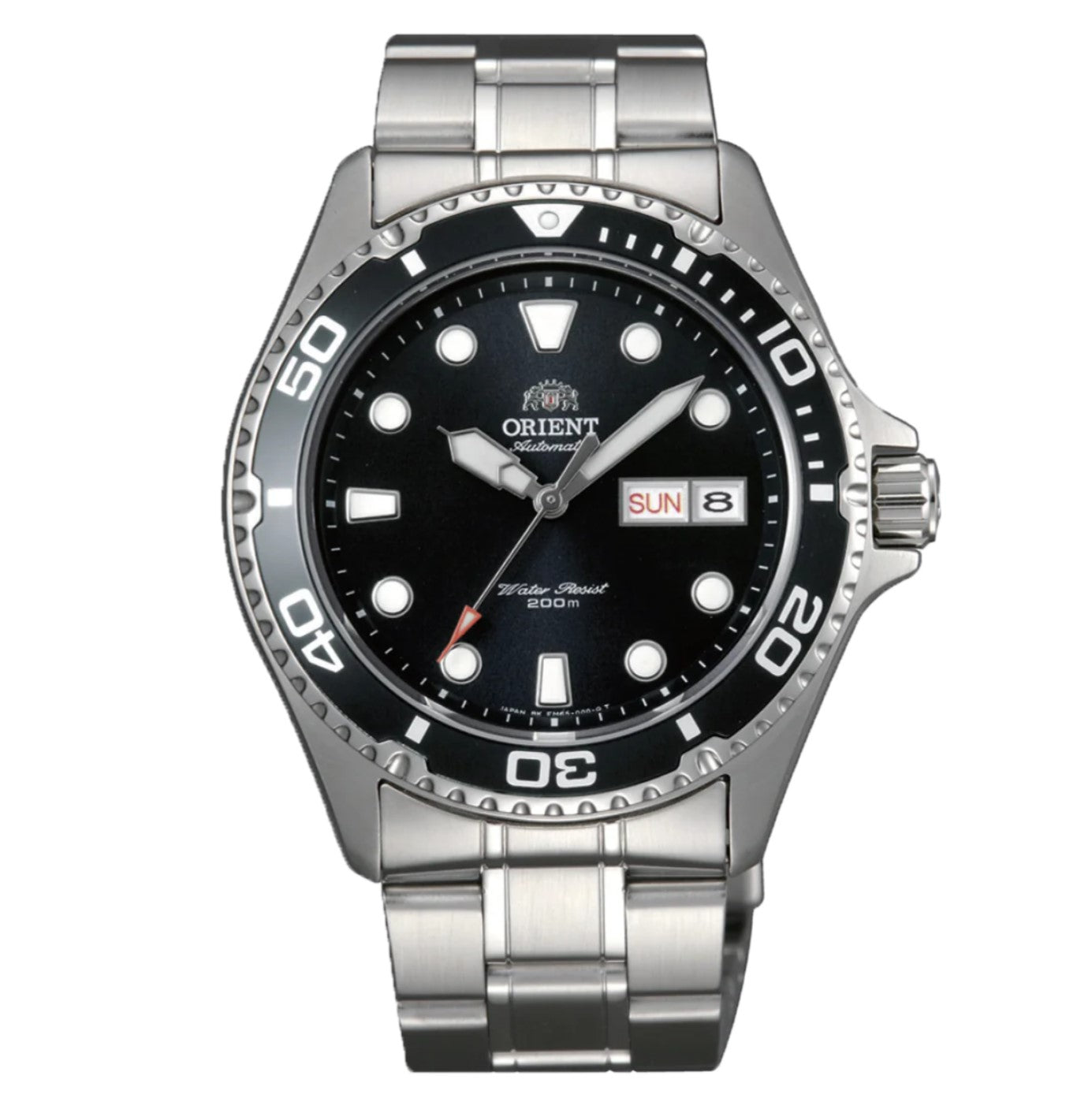 Orient Mako 41.5mm Black Dial Steel Mens Automatic Watch FAA02004B9