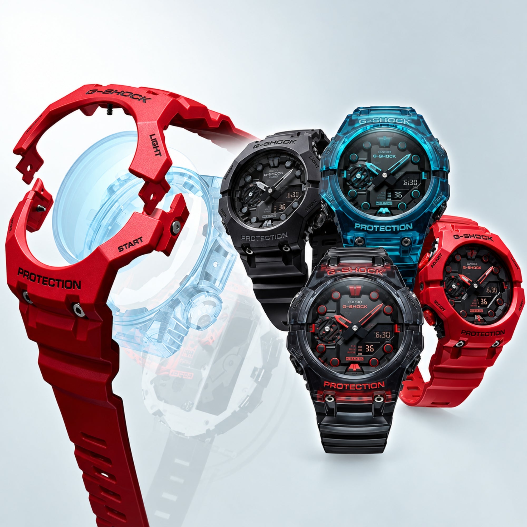 Casio G-Shock 46mm Black Dial Resin Mens Watch GA-B001-1AER