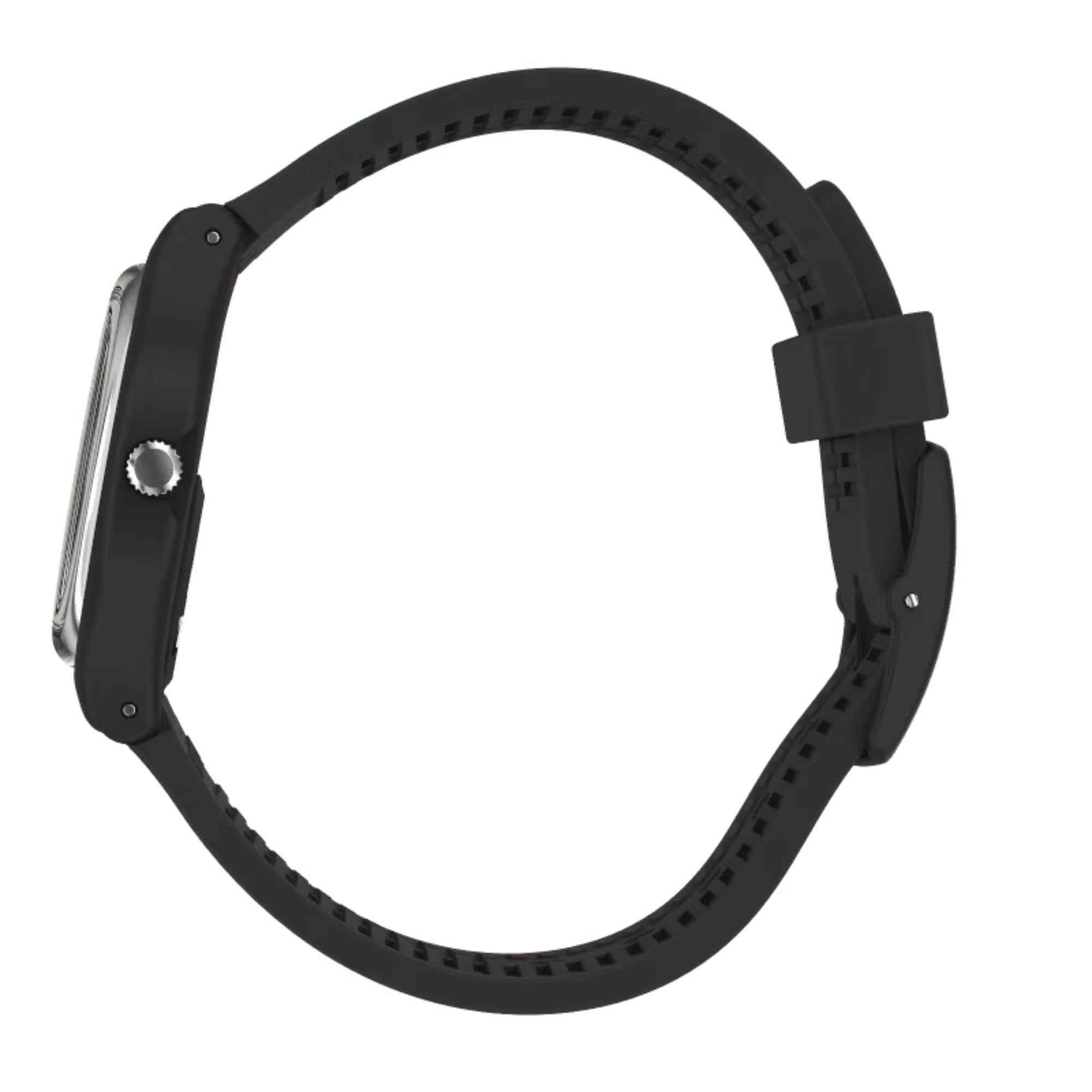 Swatch Always There Quartz White Dial Black Silicone Strap Watch GB328