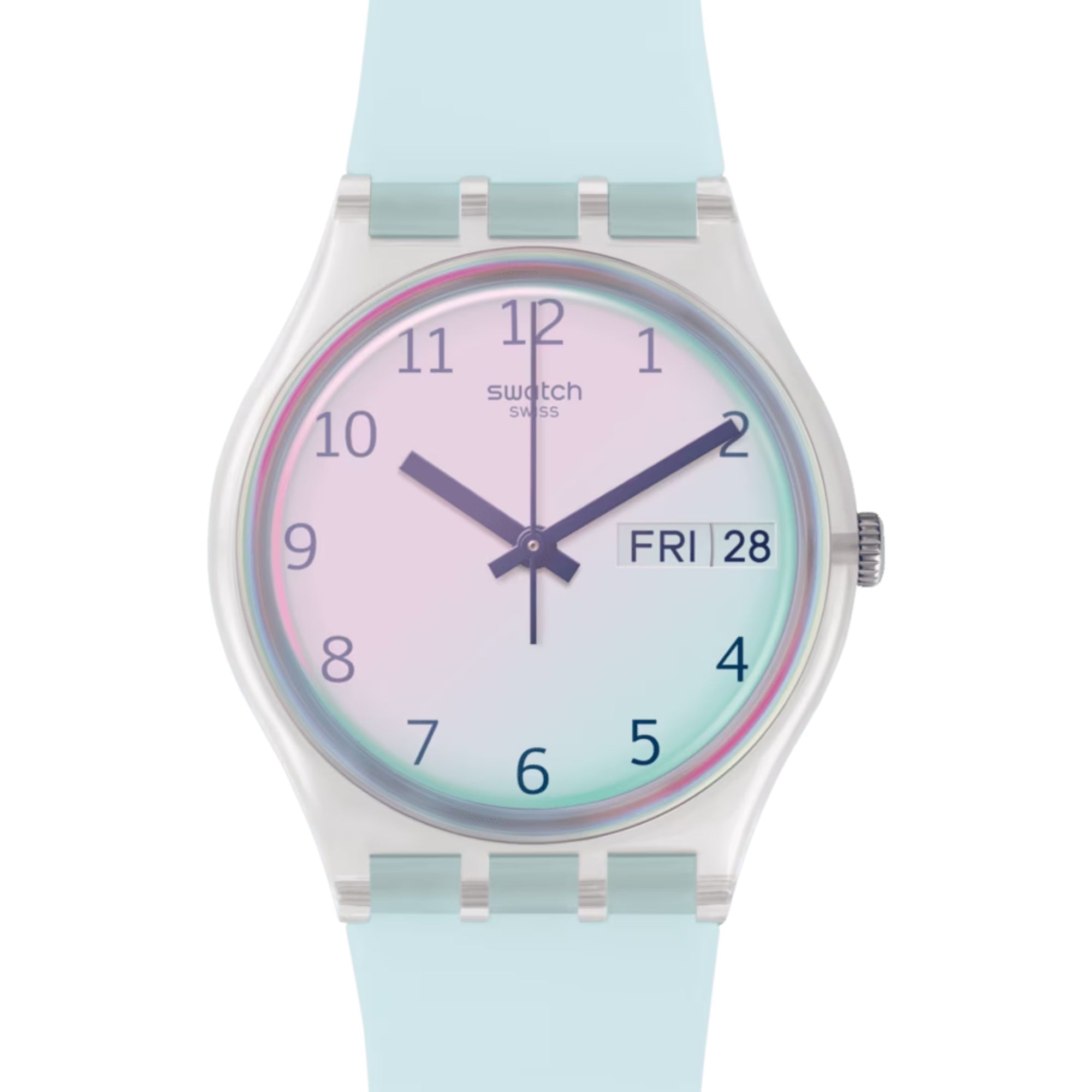 Swatch Original Gent Quartz White Dial Silicone Strap Ladies Watch GE713