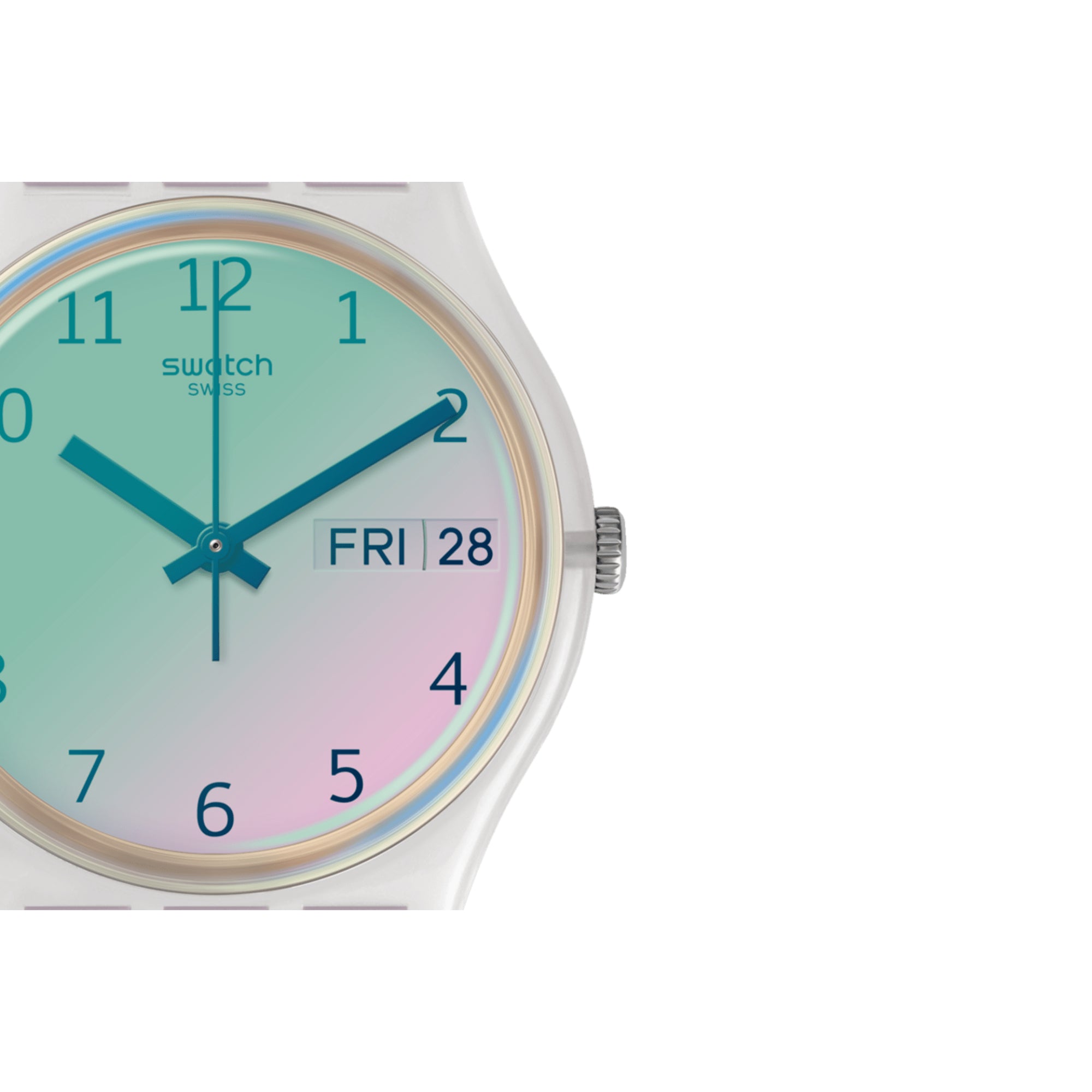Swatch Ultrarose White Dial Silicone Strap Unisex Watch GE714