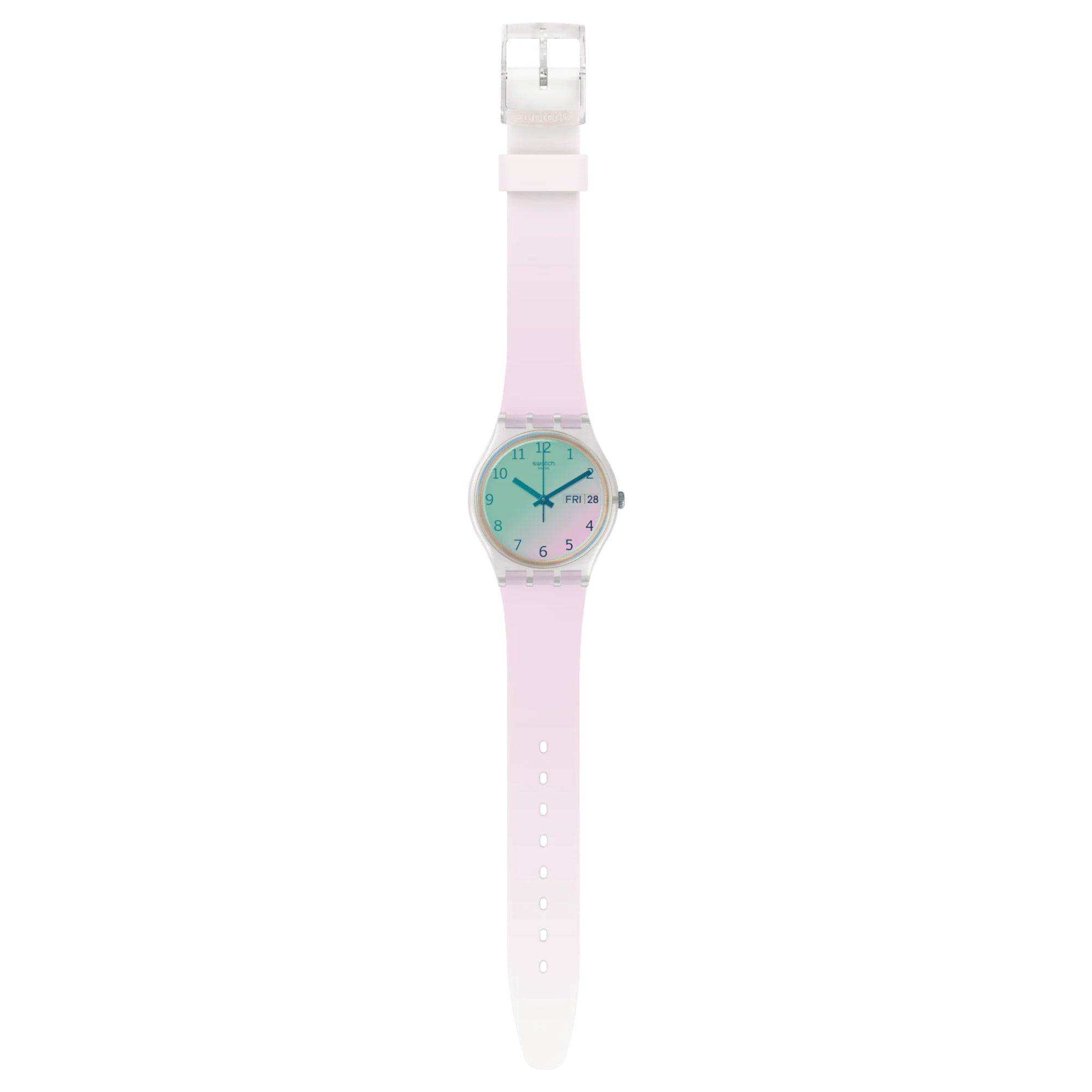Swatch Ultrarose White Dial Silicone Strap Unisex Watch GE714