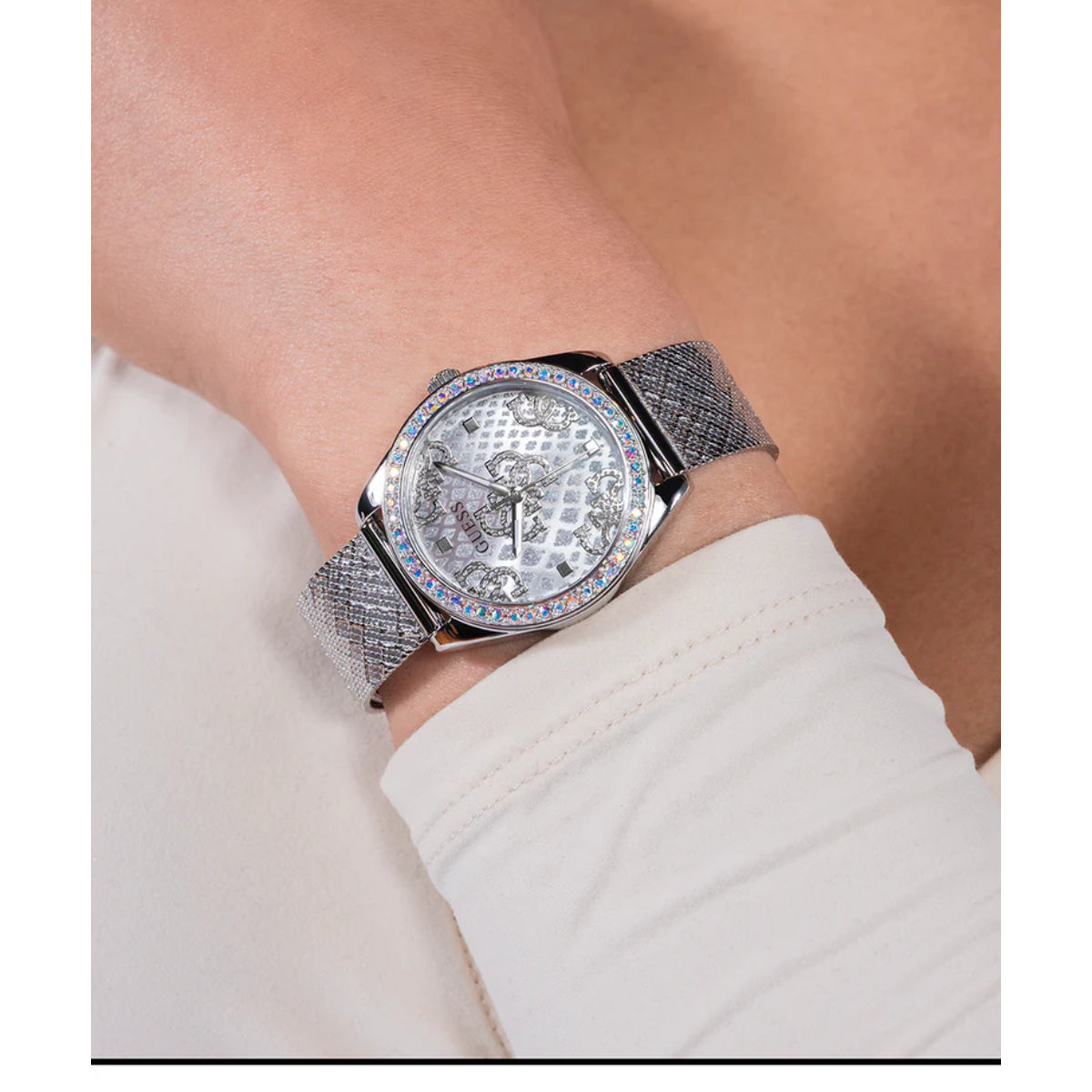 GUESS Quartz Analog Silver Dial Steel Strap Watch GW0748L1