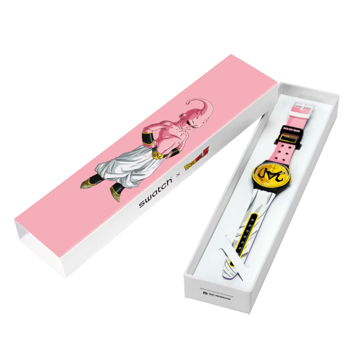 Swatch Dragon Ball Z Majin Buu Original Gent Yellow Dial Silicone Dial Unisex Watch GZ358