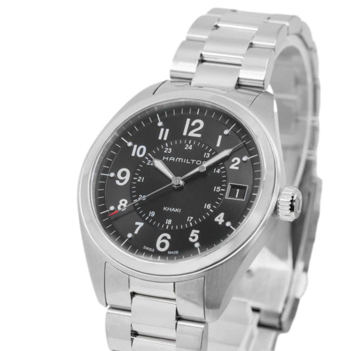 Hamilton Khaki Field Quartz Black Dial Stainless Steel Bracelet Men’s Watch H68551933