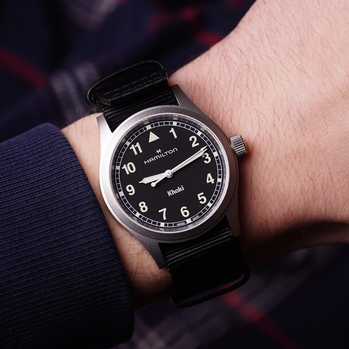 Hamilton Khaki Field Quartz Black Dial Black Textile Strap Men’s Watch H69401430