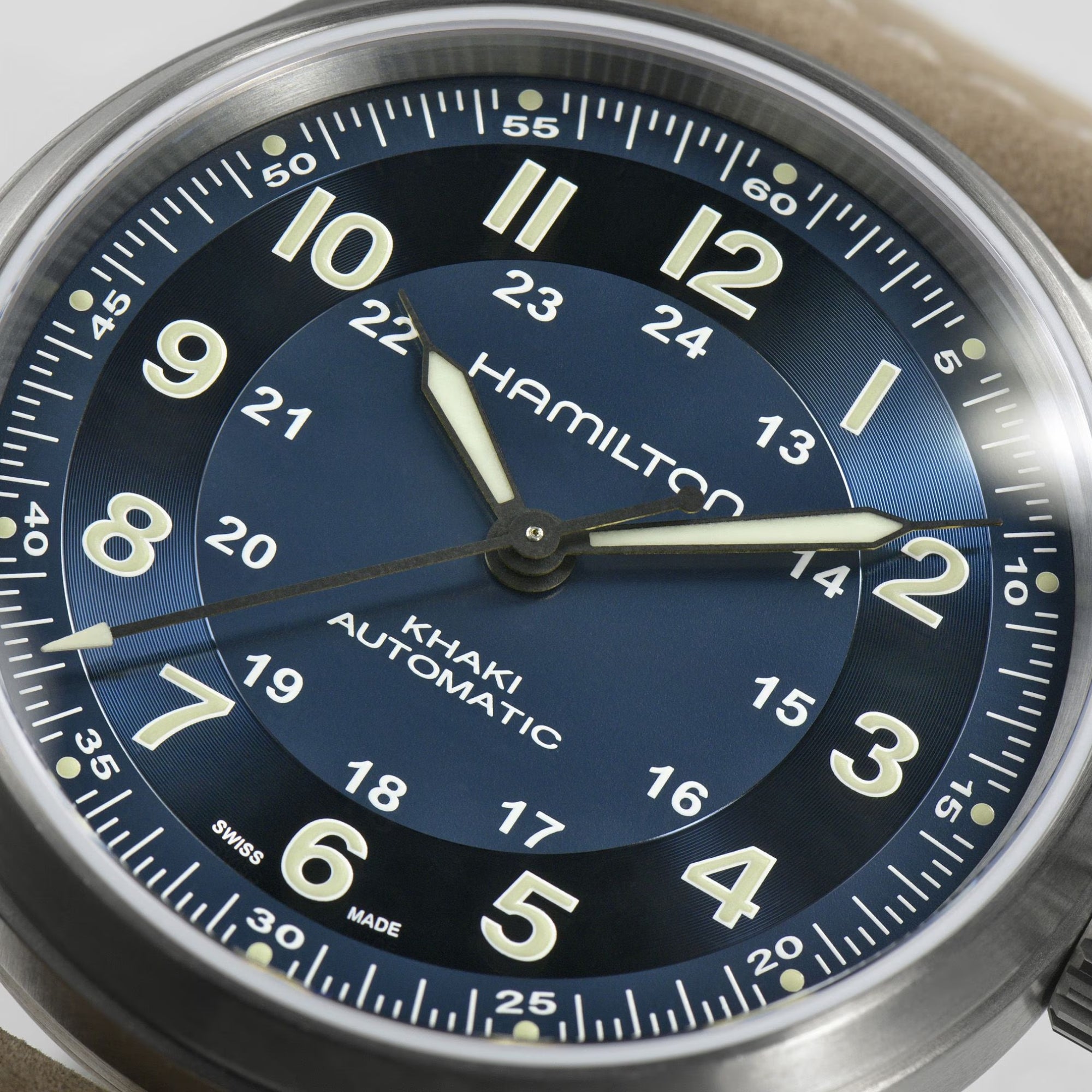 Hamilton Khaki Field Titanium Blue Dial Leather Watch H70545540