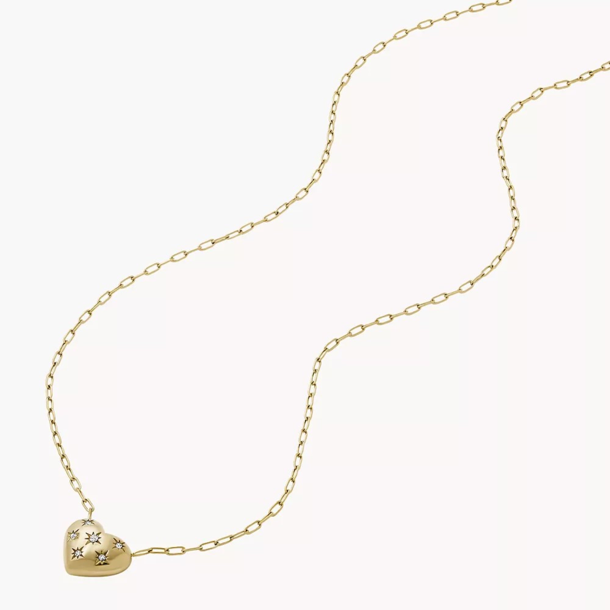 Fossil Sadie All My Love Gold-Tone Steel Heart Pendant Necklace JF04856710