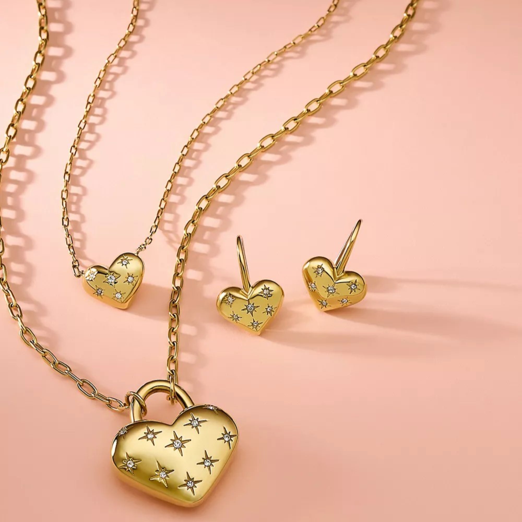 Fossil Sadie All My Love Gold-Tone Steel Heart Pendant Necklace JF04856710