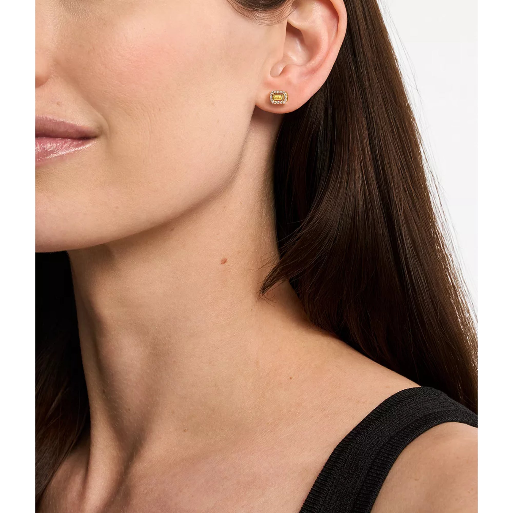 Michael Kors 14k Gold-Plated Sterling Silver Emerald Cut Stud Women's Earrings MKC1825710