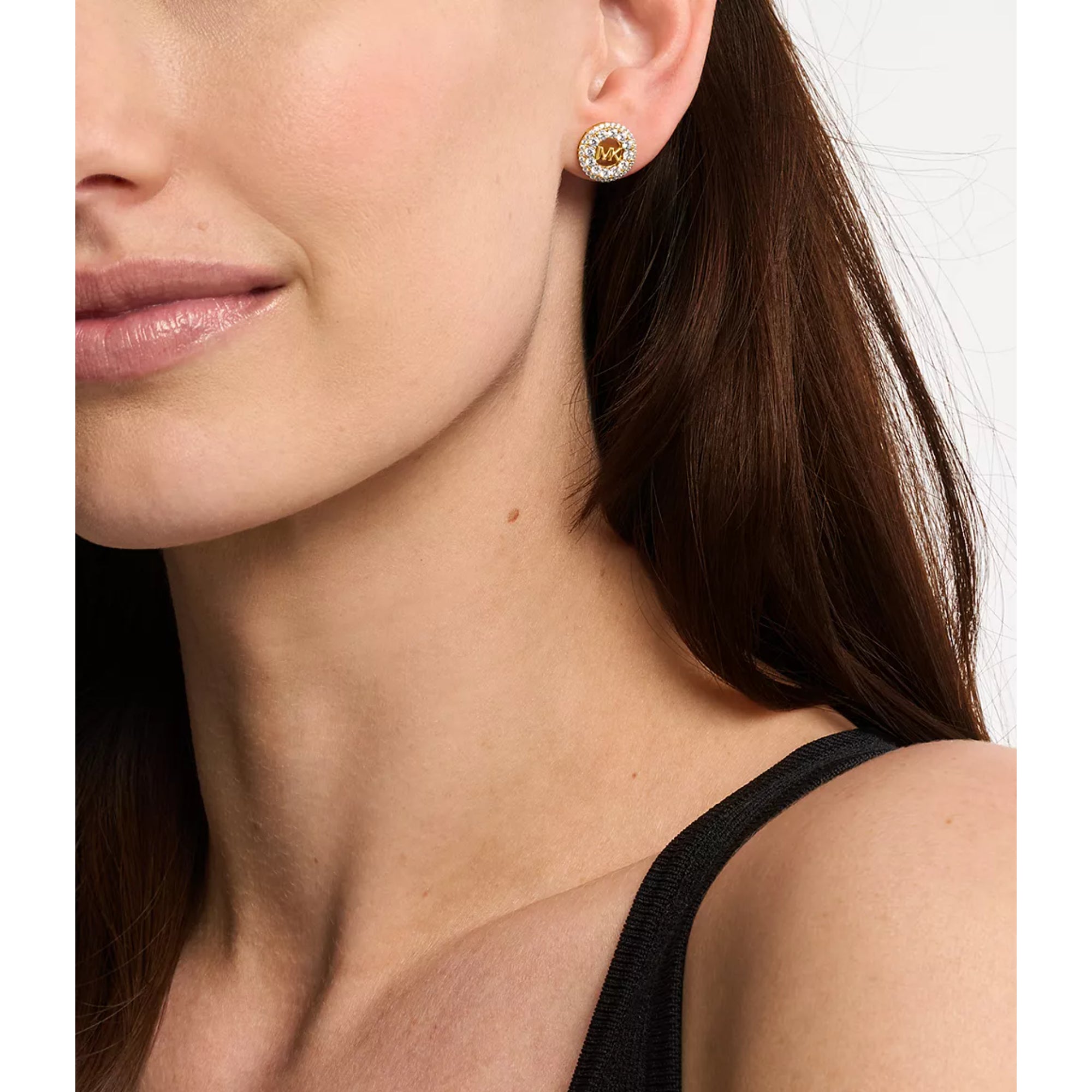 Michael Kors 14k Gold-Plated Sterling Silver Pavé Logo Stud Women's Earrings MKC1827710