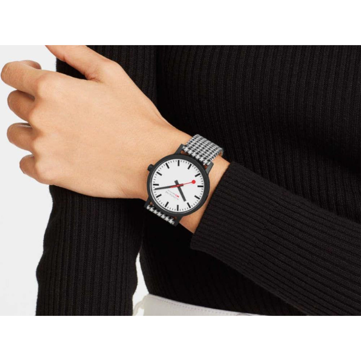 Mondaine Essence Quartz White Dial Textile Strap Unisex Watch MS1.41110.LN