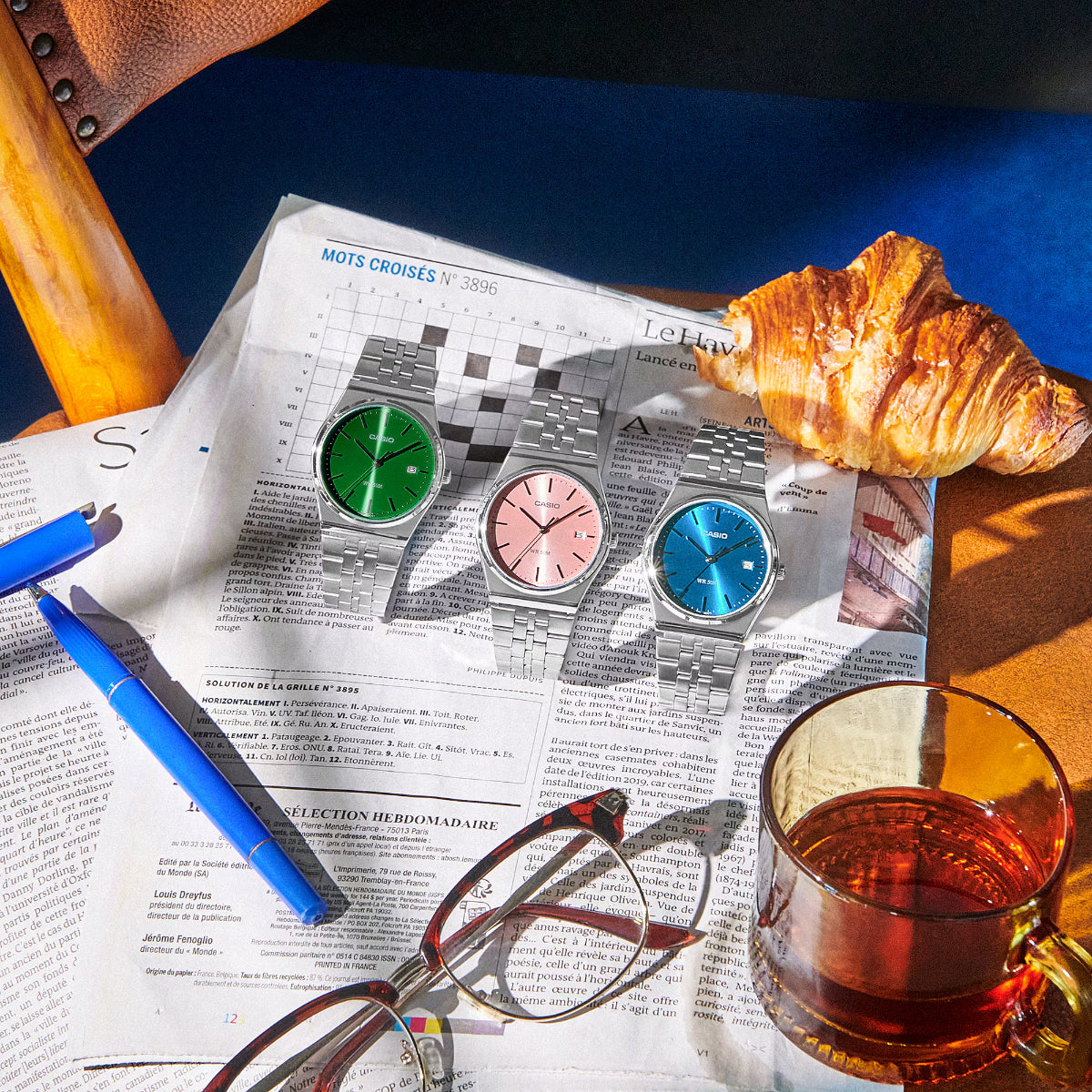 Casio MTP Series Standard Blue Dial Steel Strap Men's Watch MTP-B145D-2A2VEF