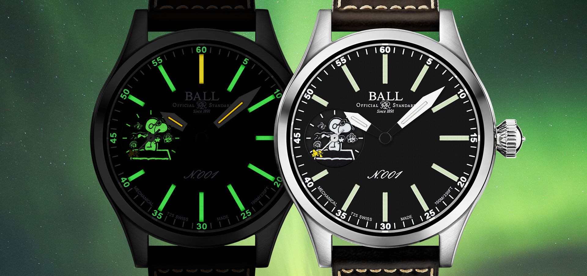 BALL Engineer Master II 46mm Snoopy Flying Ace Limited Edition Black D