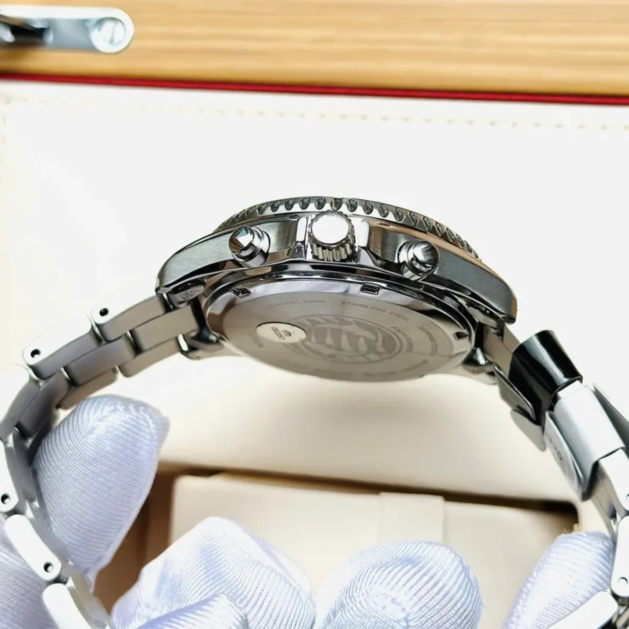 Orient Mako Solar Chronograph Quartz Black Dial Men's Dive Watch RA-TX0202B10B