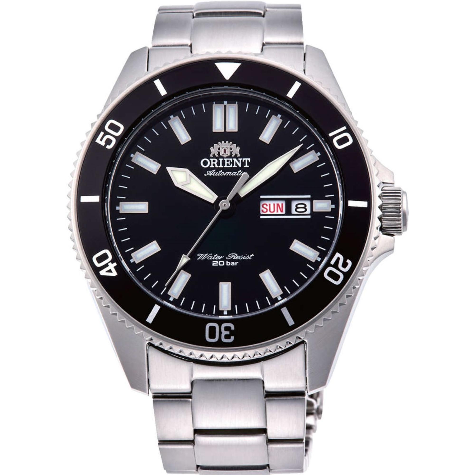 Orient Kano 44mm Black Dial Steel Mens Automatic Watch RA-AA0008B19B