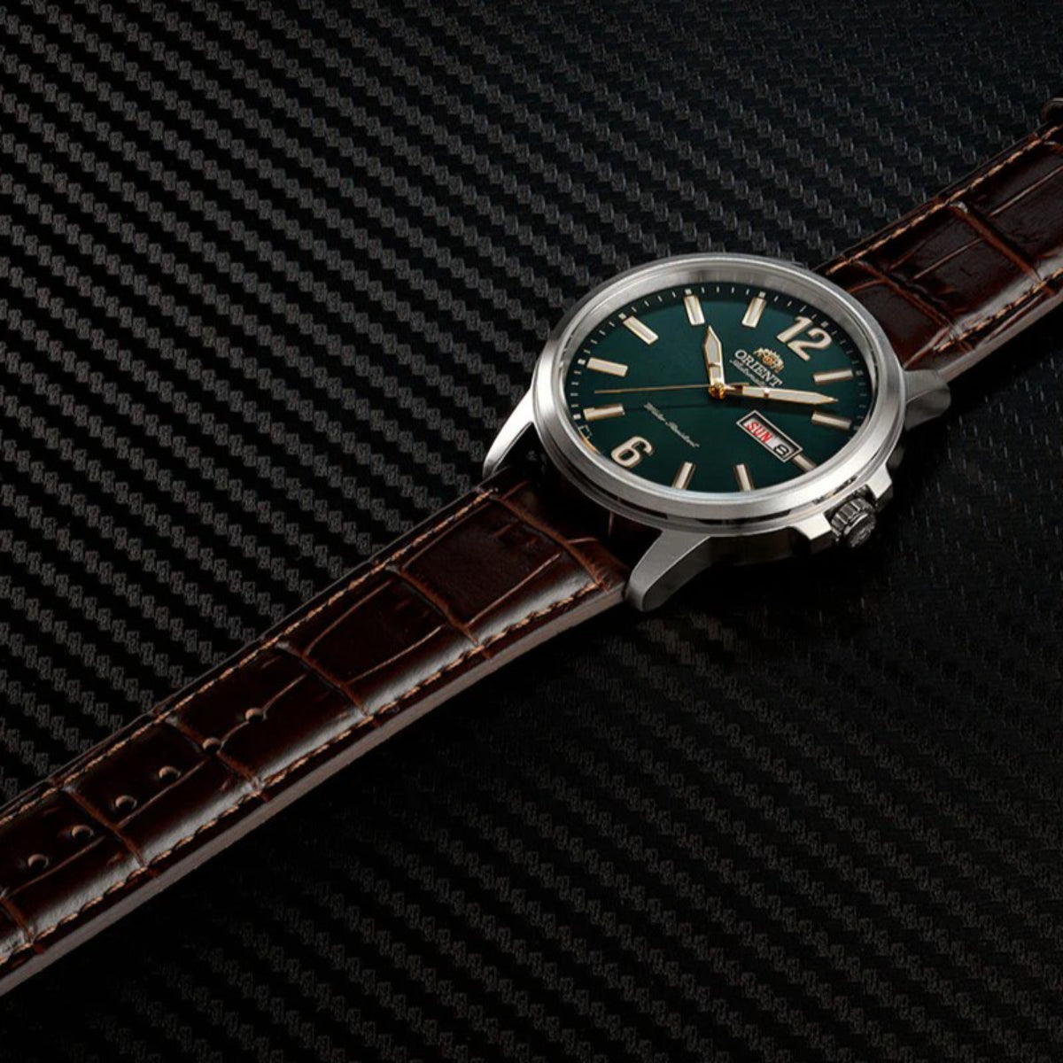 Orient Contemporary Automatic Green Dial Leather Strap Men’s Watch RA-AA0C06E39B