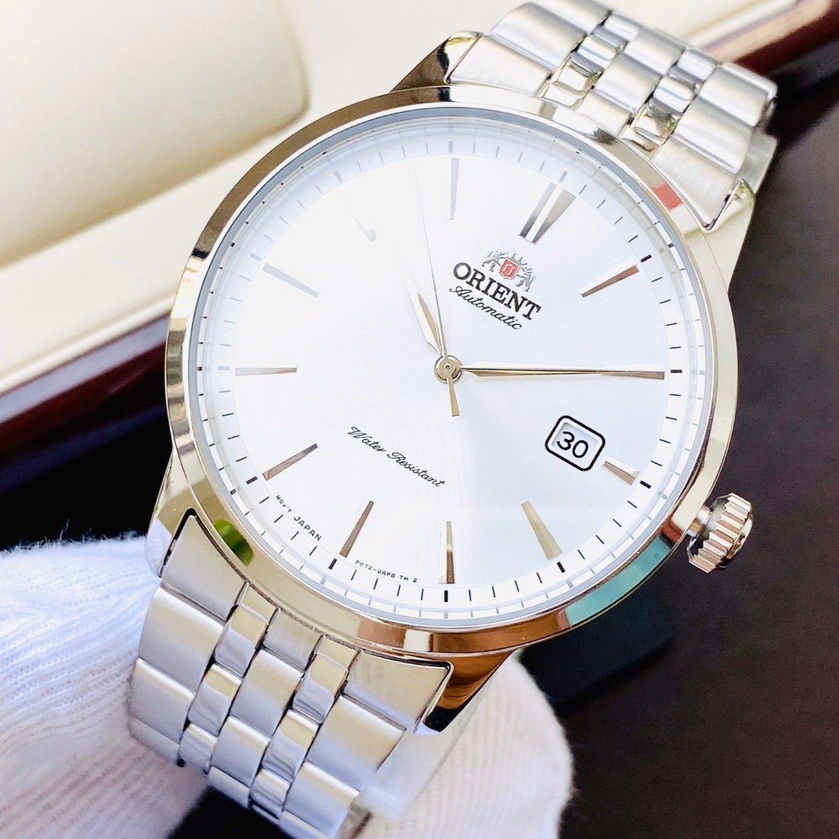 Orient Contemporary Automatic Silver Dial Steel Strap Men's Watch RA-AC0F02S30B