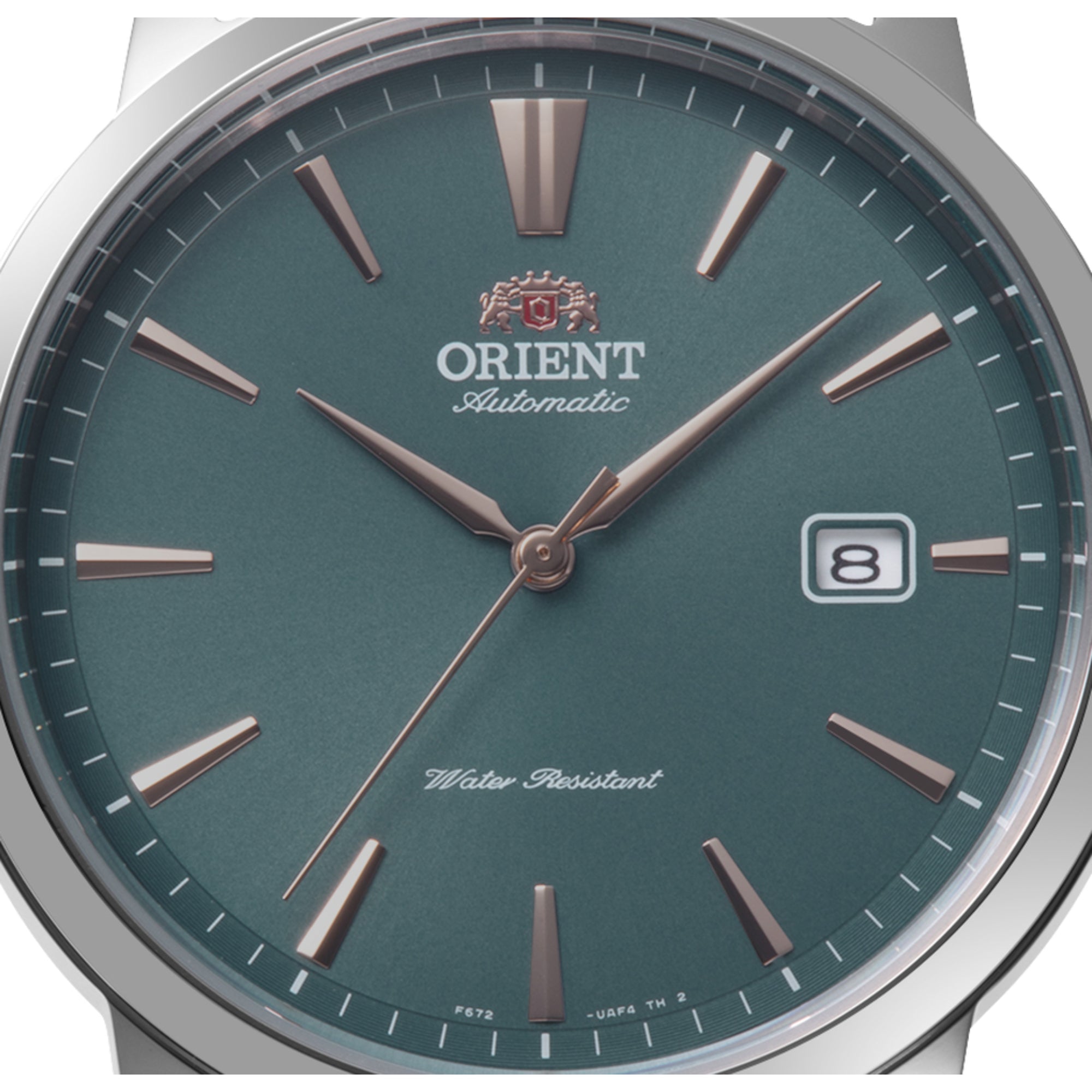 Orient Bambino Classic European Exclusive Automatic Green Dial Leather Strap Men's Dress Watch RA-AC0F13E30B