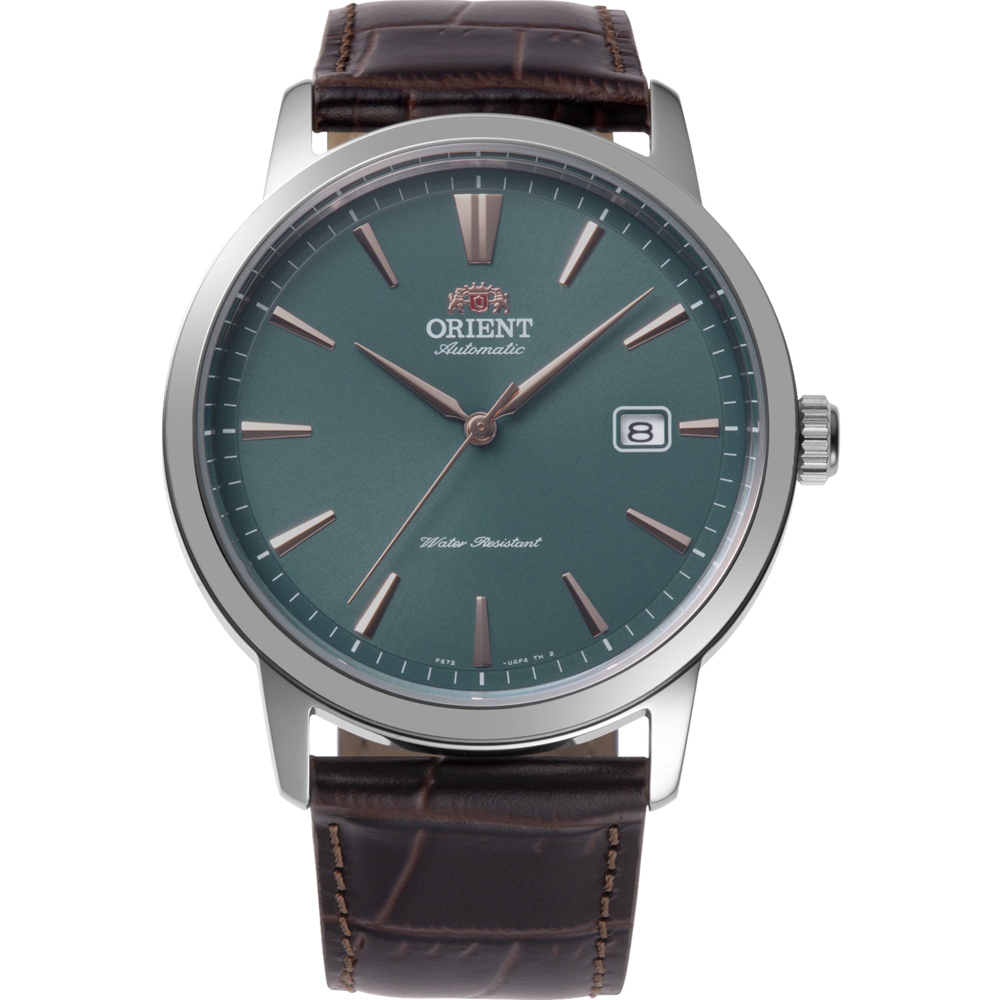 Orient Bambino Classic Vintage Style Automatic Green Dial Leather Strap Men's Dress Watch RA-AC0F13E30B