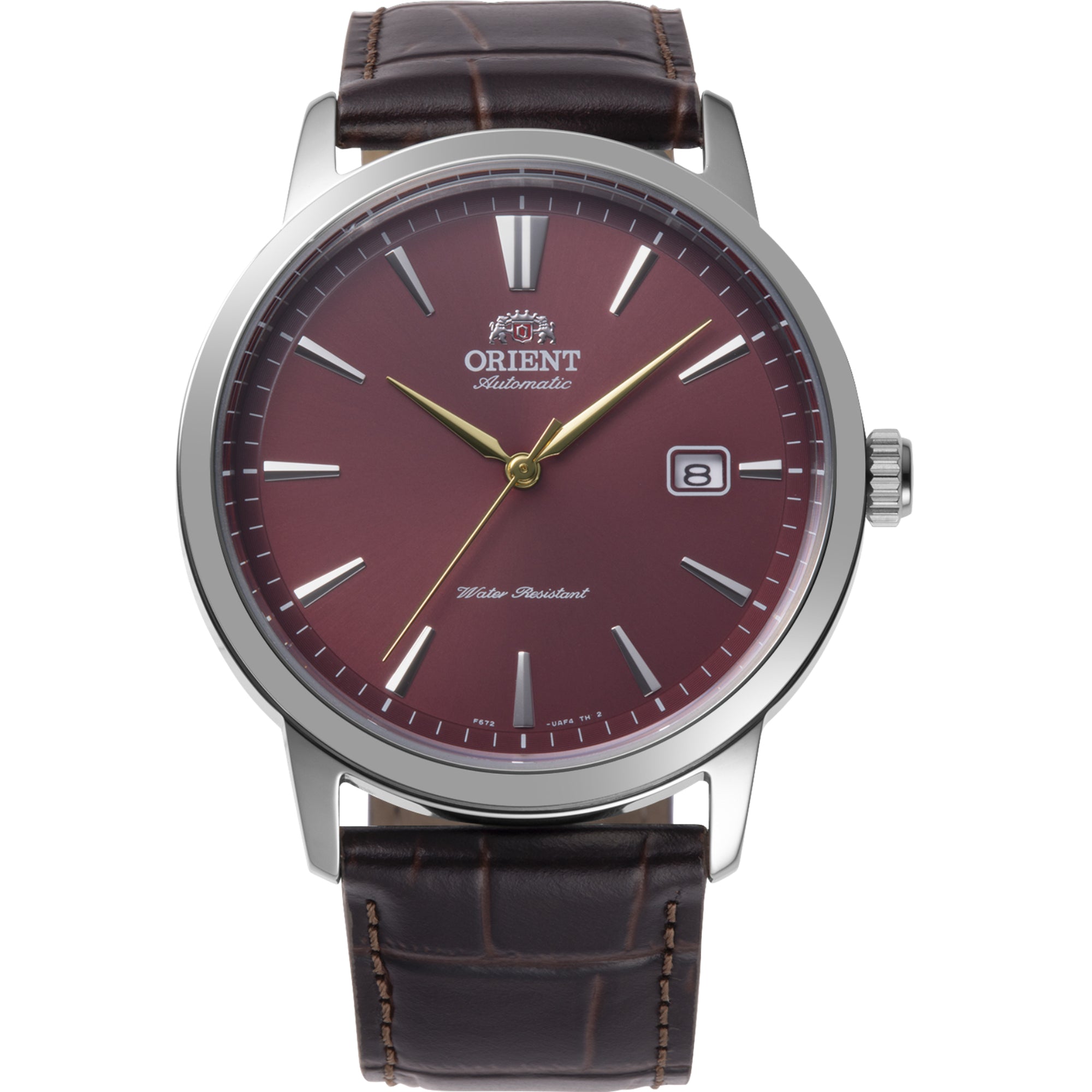 Orient Bambino Classic Vintage Style Automatic Red Dial Leather Strap Men's Dress Watch RA-AC0F15R30B