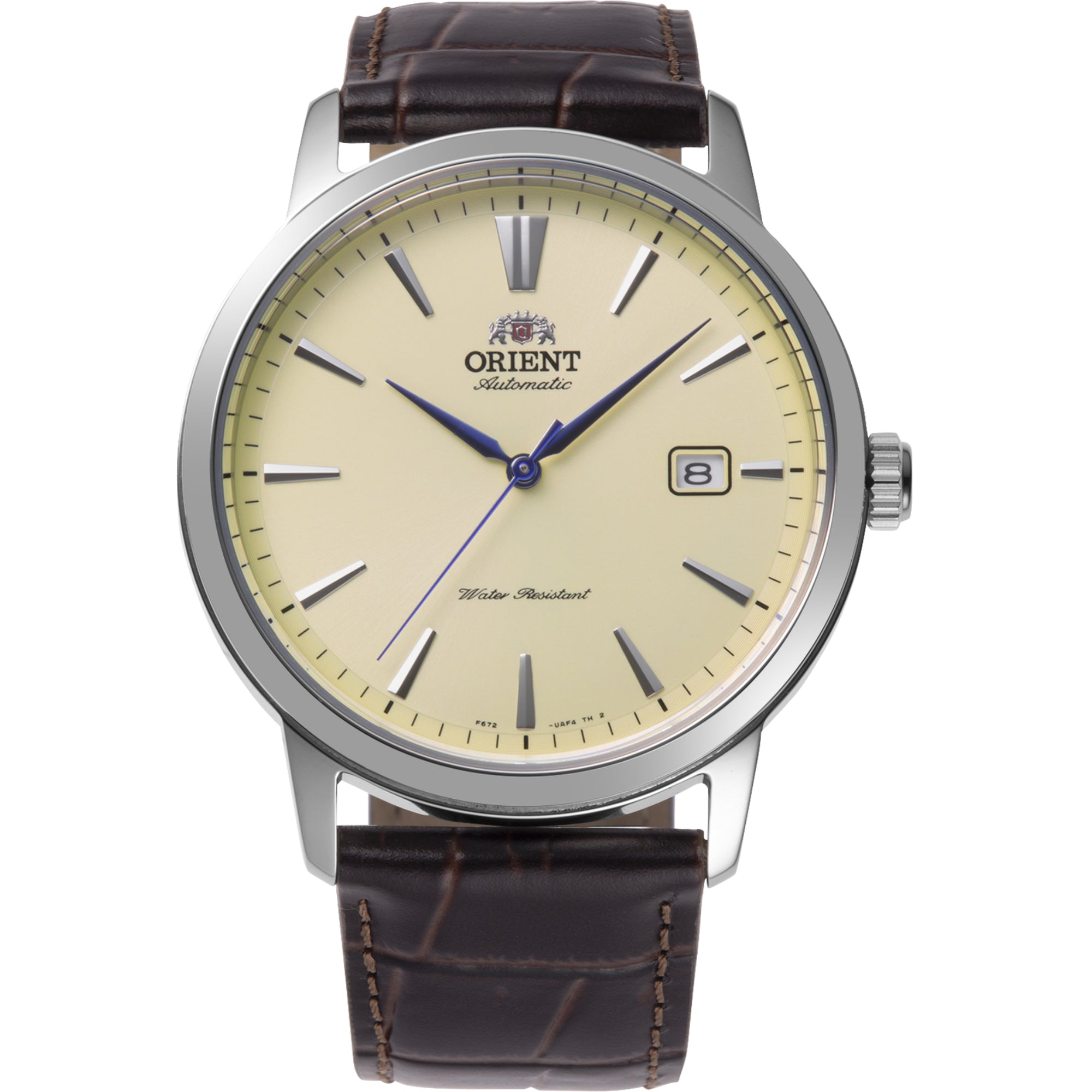 Orient Bambino Classic Vintage Style Automatic Ivory Dial Leather Strap Men's Dress Watch RA-AC0F16S30B