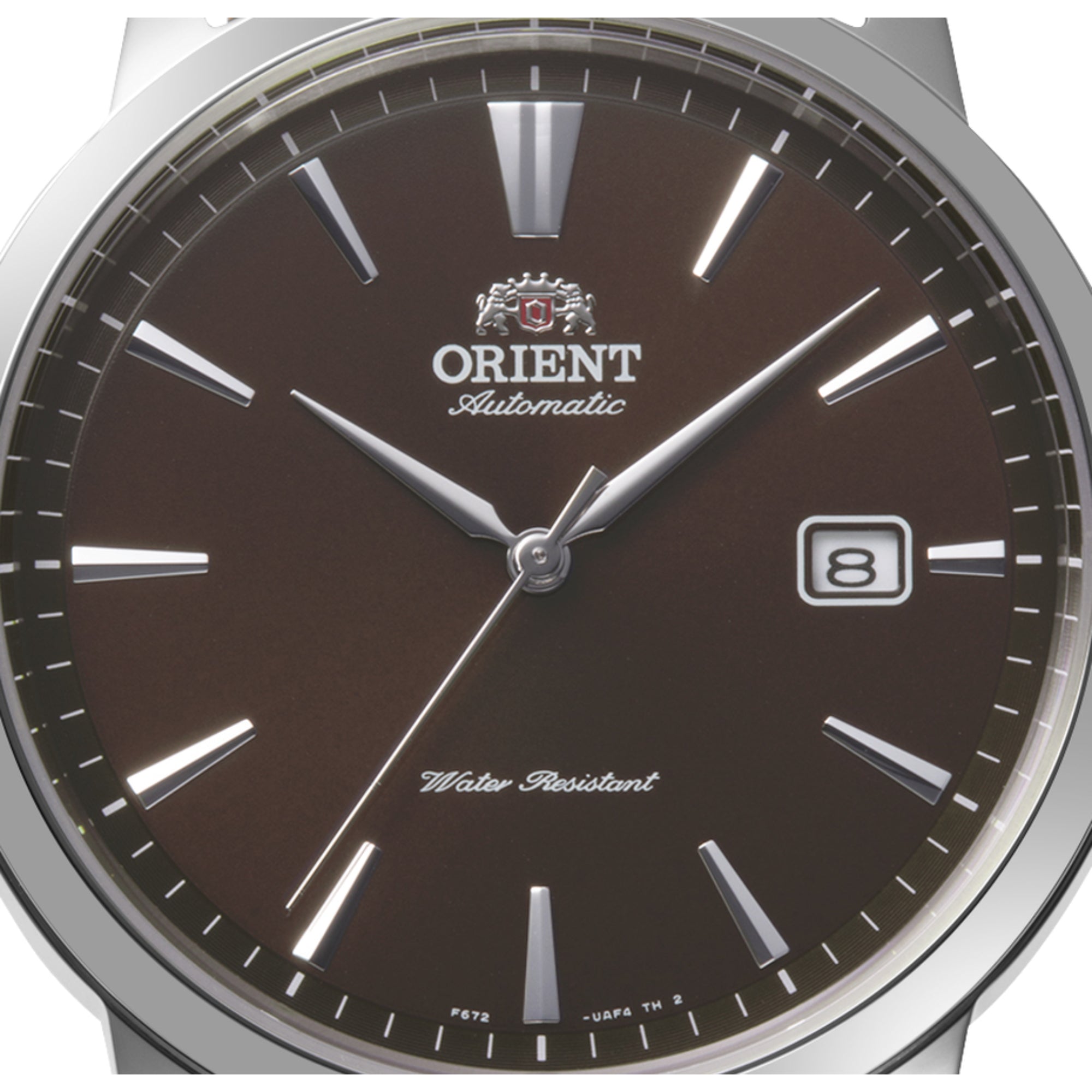 Orient Bambino Classic European Exclusive Automatic Brown Dial Leather Strap Men's Dress Watch RA-AC0F17Y30B