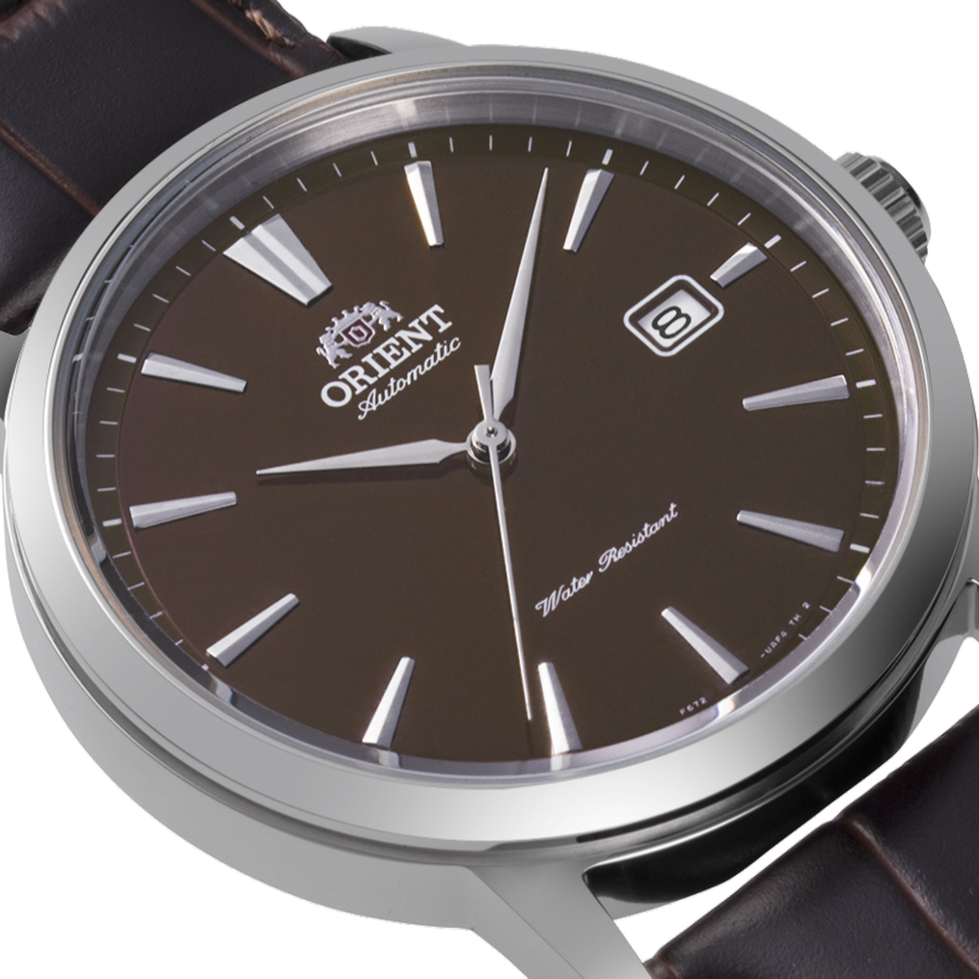 Orient Bambino Classic European Exclusive Automatic Brown Dial Leather Strap Men's Dress Watch RA-AC0F17Y30B