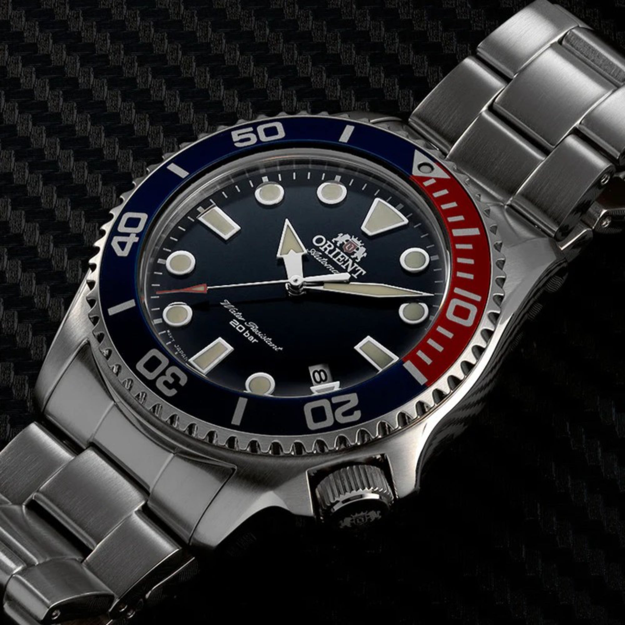 Orient Triton 43mm Blue Dial Steel Mens Automatic Watch RA-AC0K03L10B