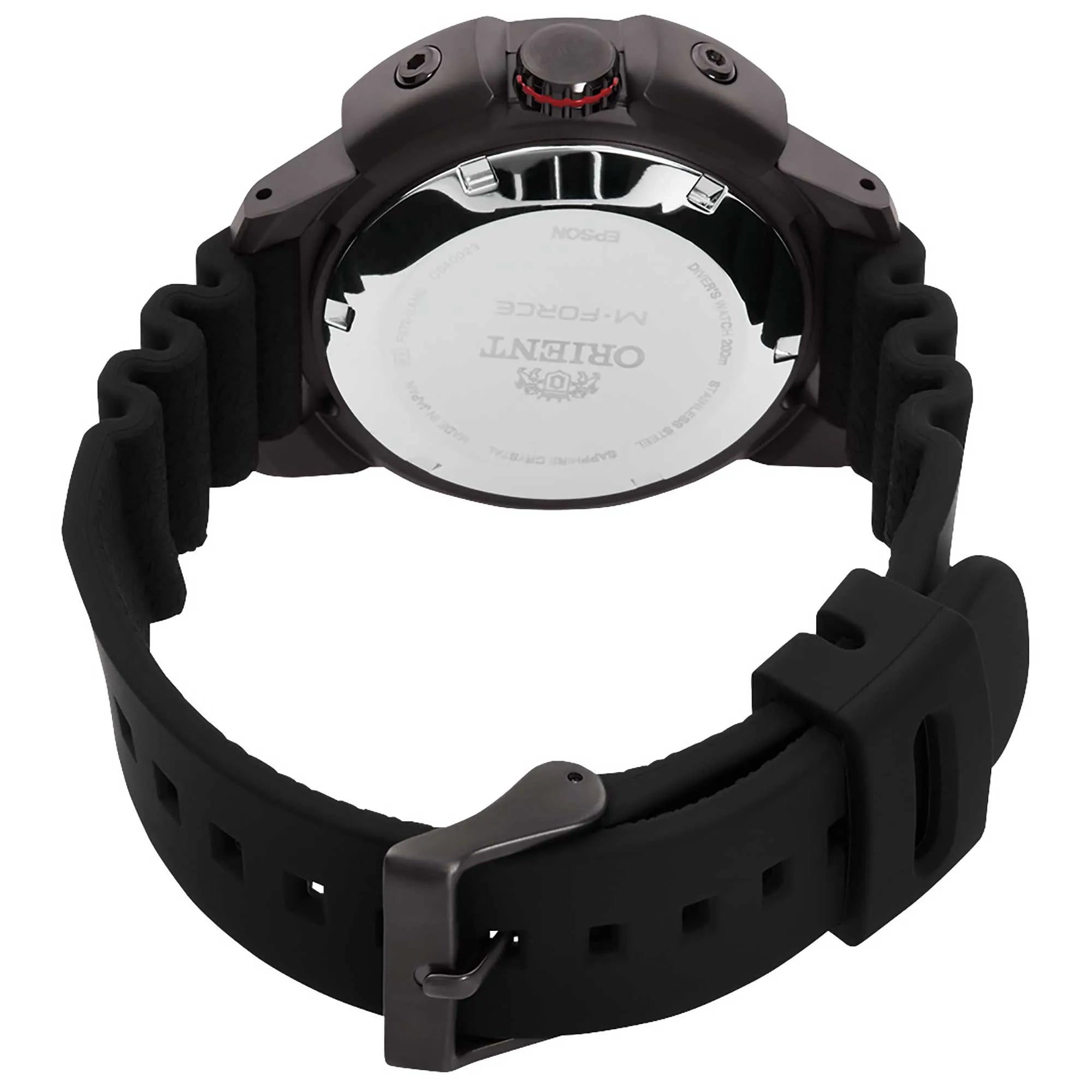 Orient M-Force Automatic Black Dial Silicone Strap Men's Dive Watch RA-AC0L03B00B