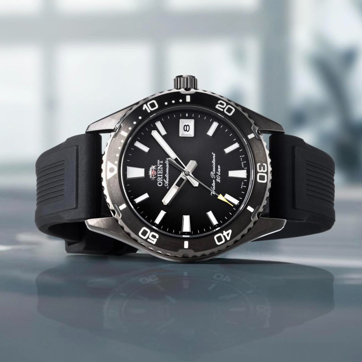 Orient Mako Automatic Grey Dial Rubber Strap Men's Dive Watch RA-AC0Q10N30B