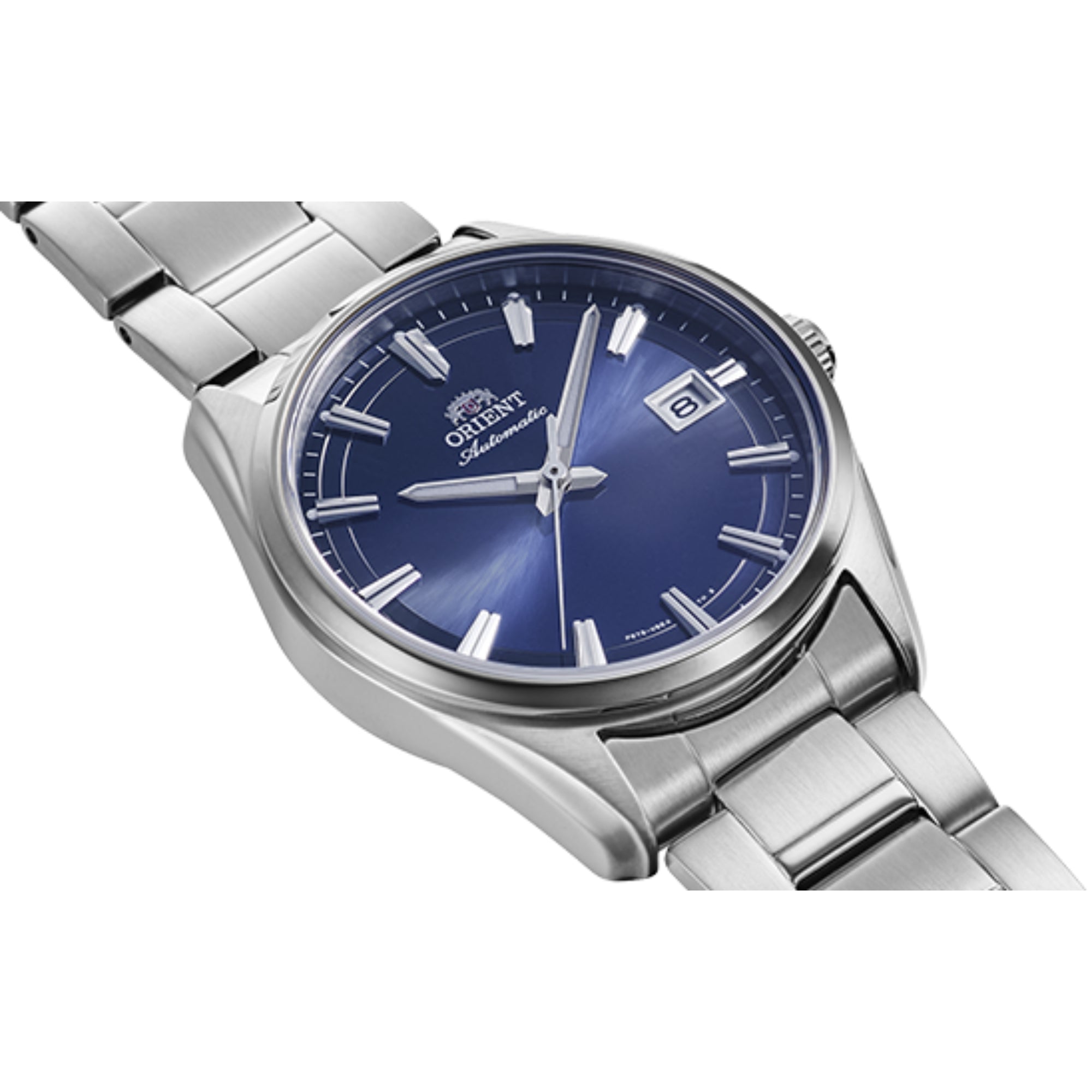Orient Contemporary Stretto Date Automatic Blue Dial Steel Strap Men's Watch RA-AC0R02L30B