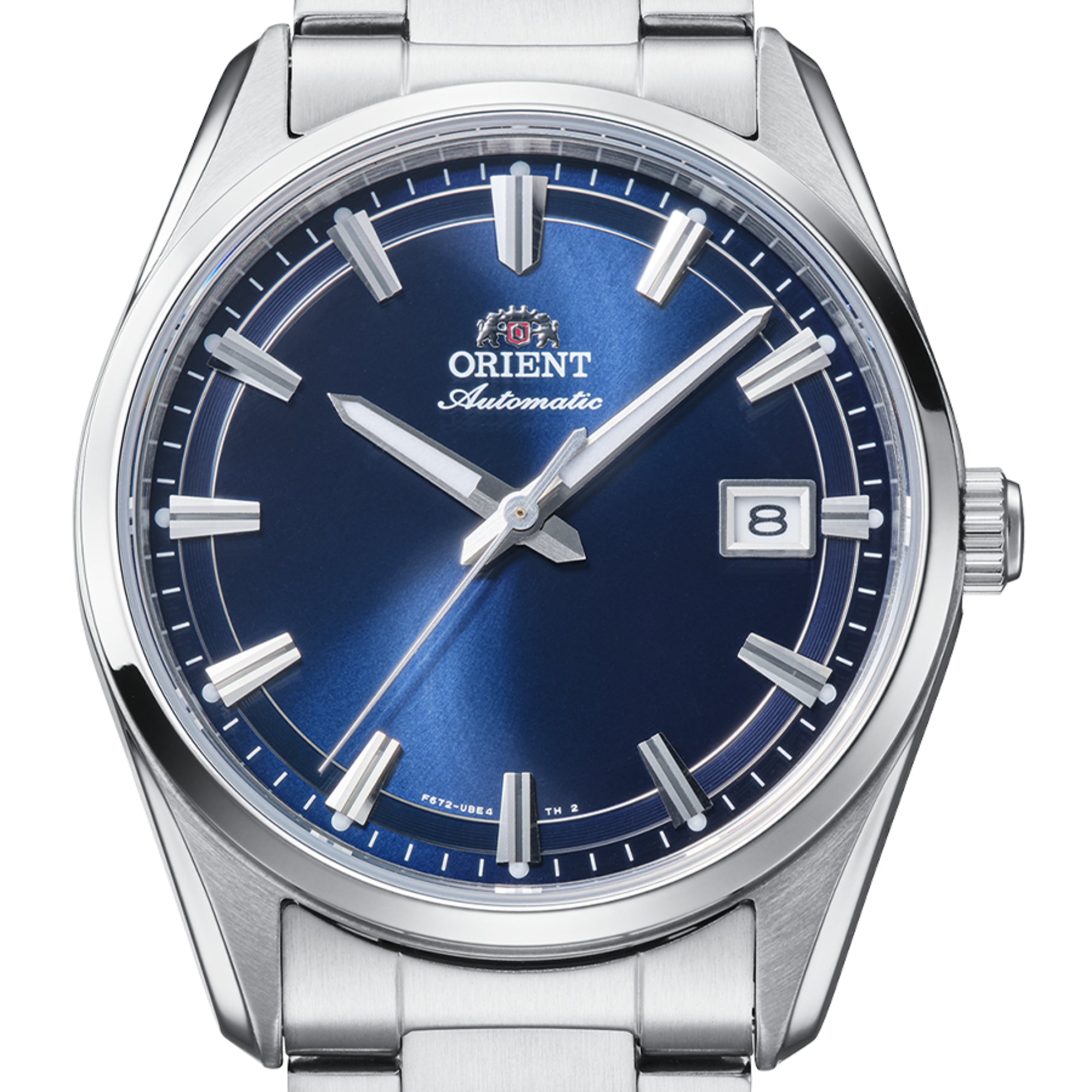 Orient Contemporary Stretto Date Automatic Blue Dial Steel Strap Men's Watch RA-AC0R02L30B