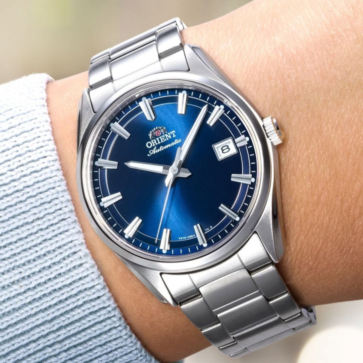 Orient Contemporary Stretto Automatic Blue Dial Steel Strap Men's Watch RA-AC0R02L30B