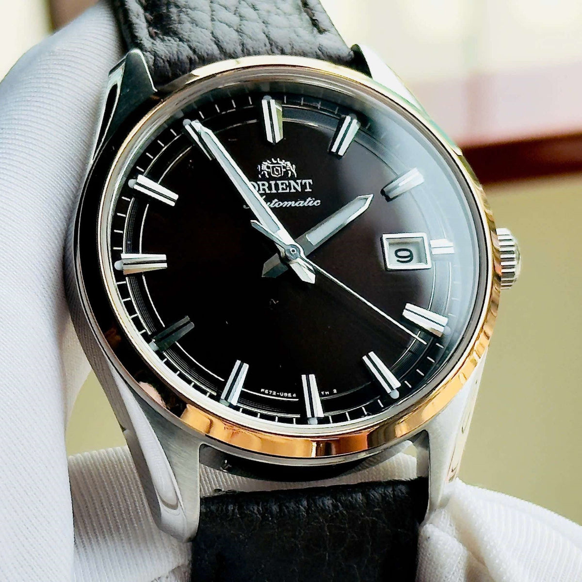 Orient Contemporary Stretto Date Automatic Brown Dial Leather Strap Men's Watch RA-AC0R03Y30B