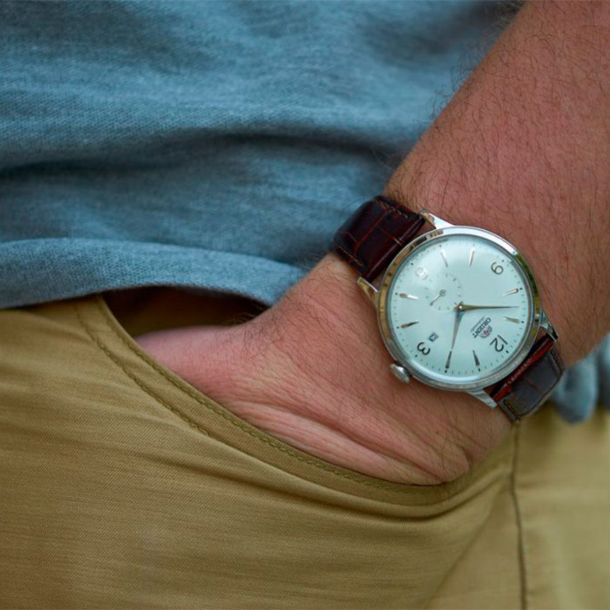 Orient Bambino Classic Vintage Style Small Seconds Mechanical Silver Dial Men’s Dress Watch RA-AP0002S30B