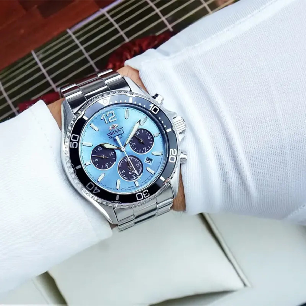 Orient Mako Solar Light Blue Men's Watch RA-TX0206L10B