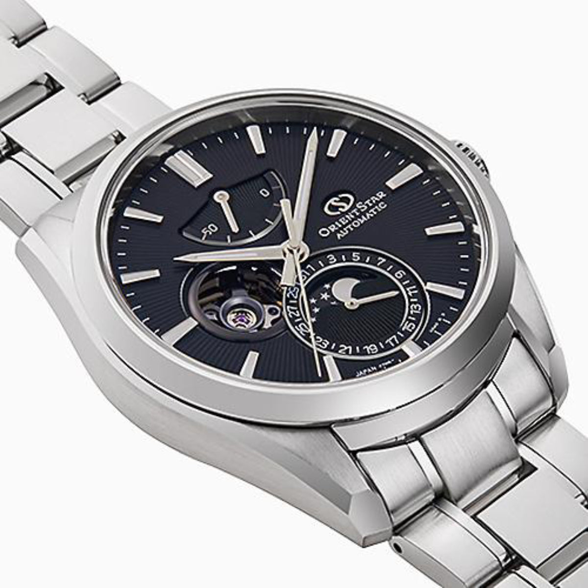 Orient Star Contemporary Black Dial Stainless Steel Strap Men's Watch RE-AY0001B00B