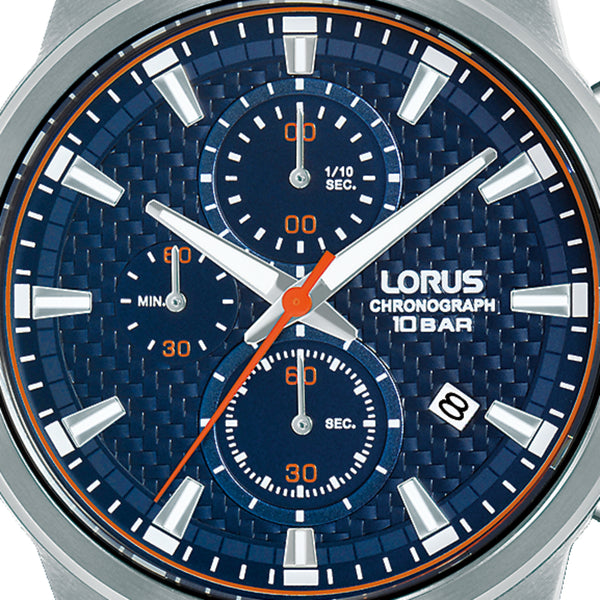 Lorus Sports Quartz Blue Dial Stainless Steel Bracelet Men's Watch RM329HX9