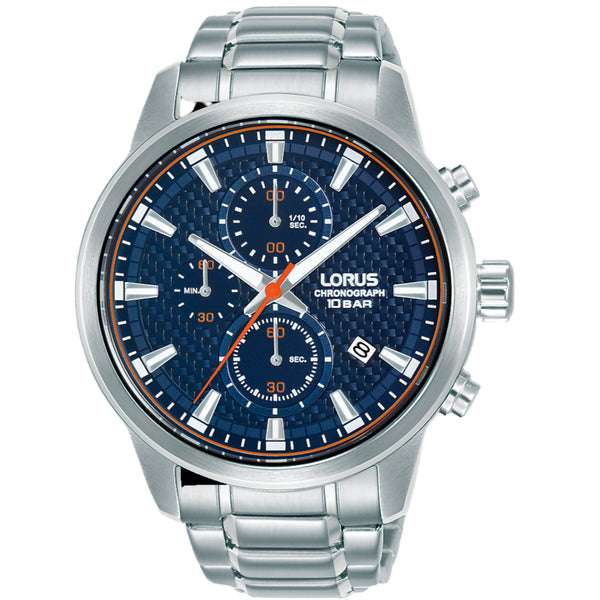 Lorus Sports Quartz Blue Dial Stainless Steel Bracelet Men's Watch RM329HX9