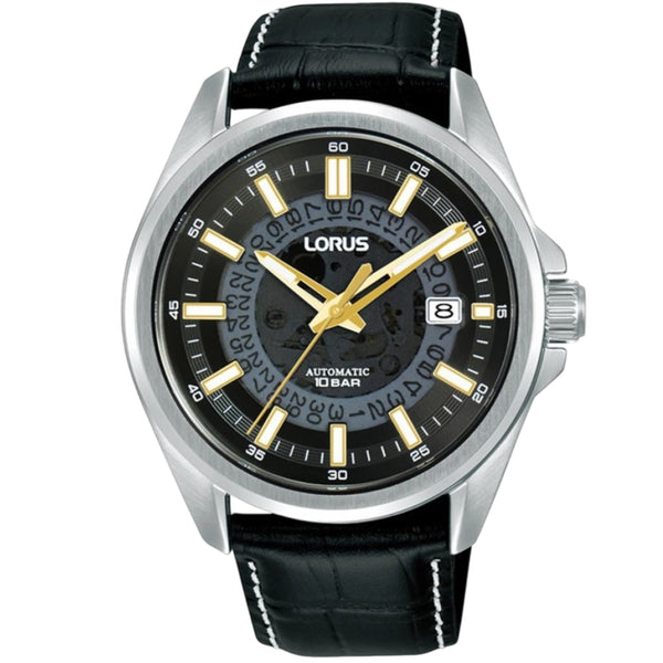 Lorus Automatic Black Dial Gold Hands Stainless Steel Strap Men’s Watch RU411AX9