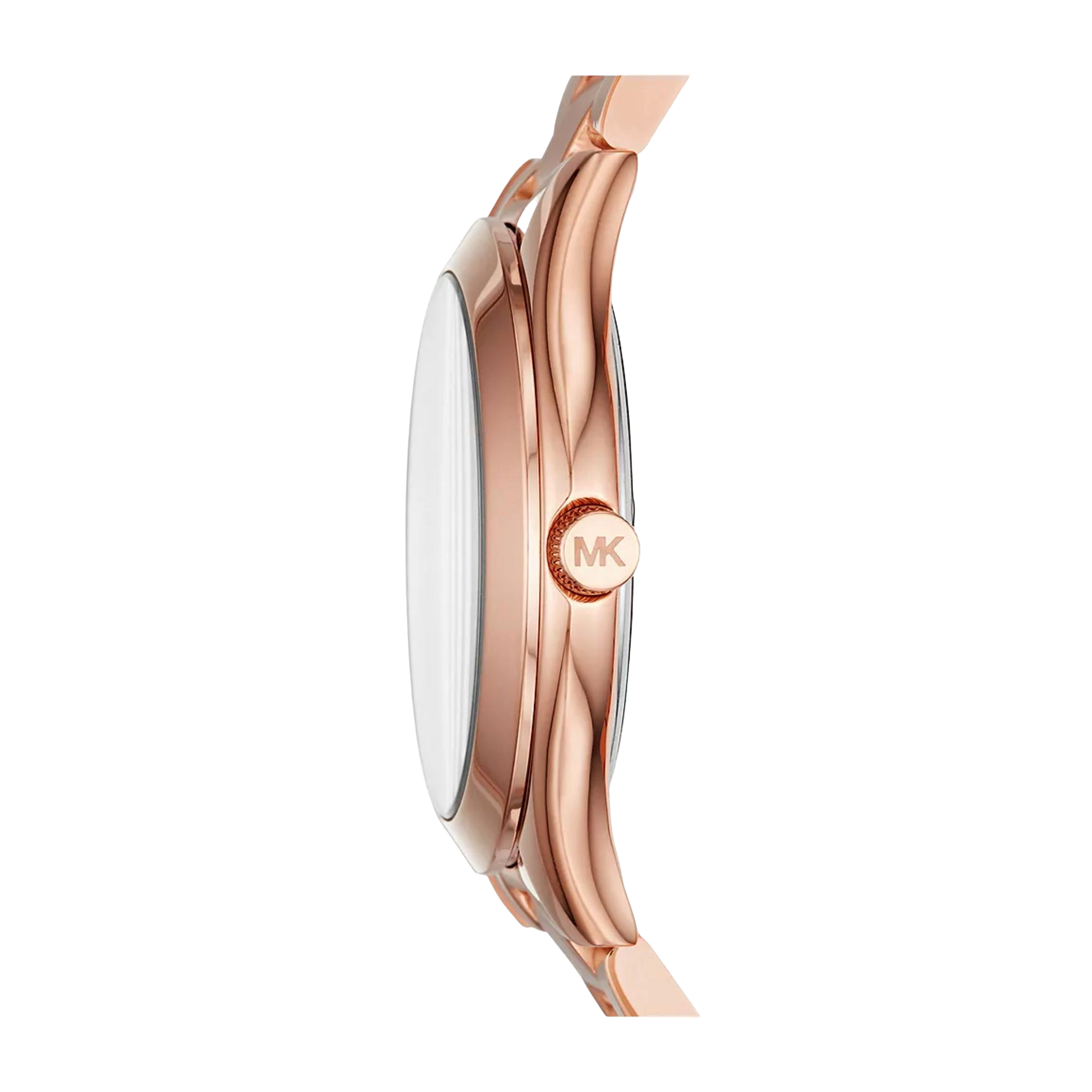 Michael Kors Mini Slim Runway Rose Gold-Tone Stainless Steel Strap Rose Gold Dial Women’s Watch MK3513