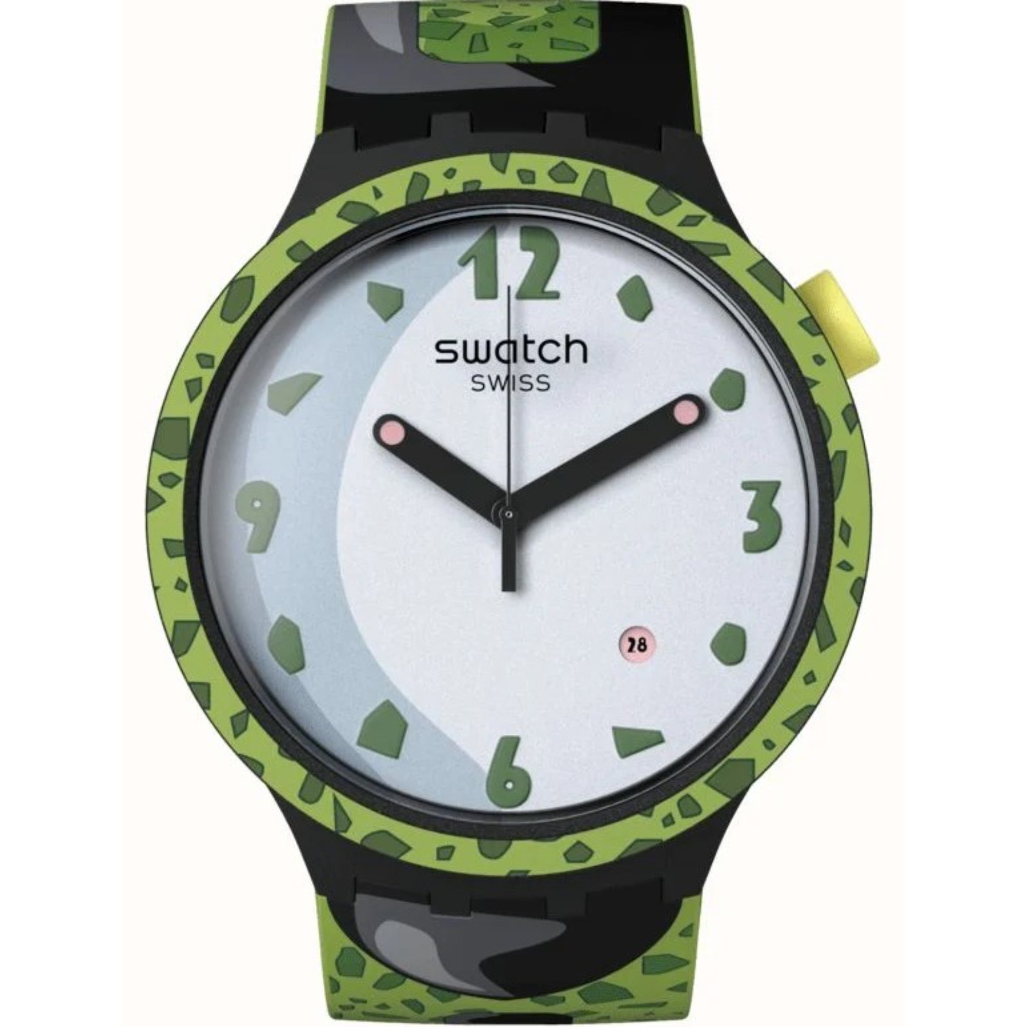 Swatch Dragon Ball Z Cell White Dial Silicone Strap Unisex Watch SB01Z401