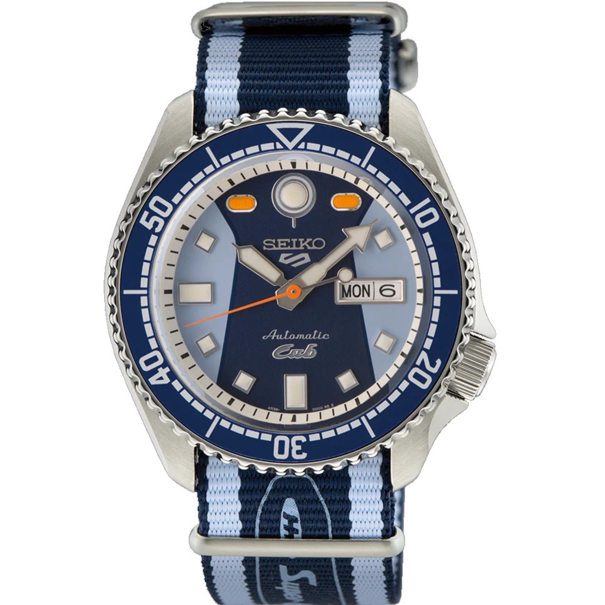 Seiko 5 Sports x Honda Super Cub III Automatic Blue Dial Blue NATO Strap Men's Watch SRPK37K1