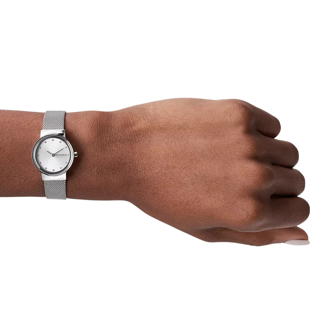 Reloj para mujer Skagen Freja Lille con malla de acero y esfera blanca plateada SKW2715