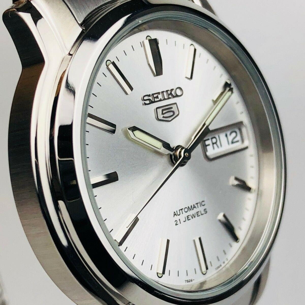 Seiko 5 Automatic Silver Dial Stainless Steel Bracelet Men's Watch SNKK65K1