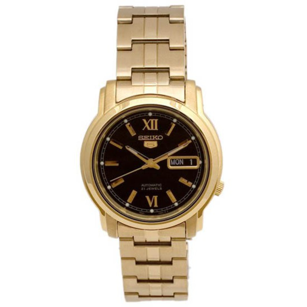 Seiko 5 Automatic Black Dial Stainless Steel Strap Men's Watch SNKK86K1